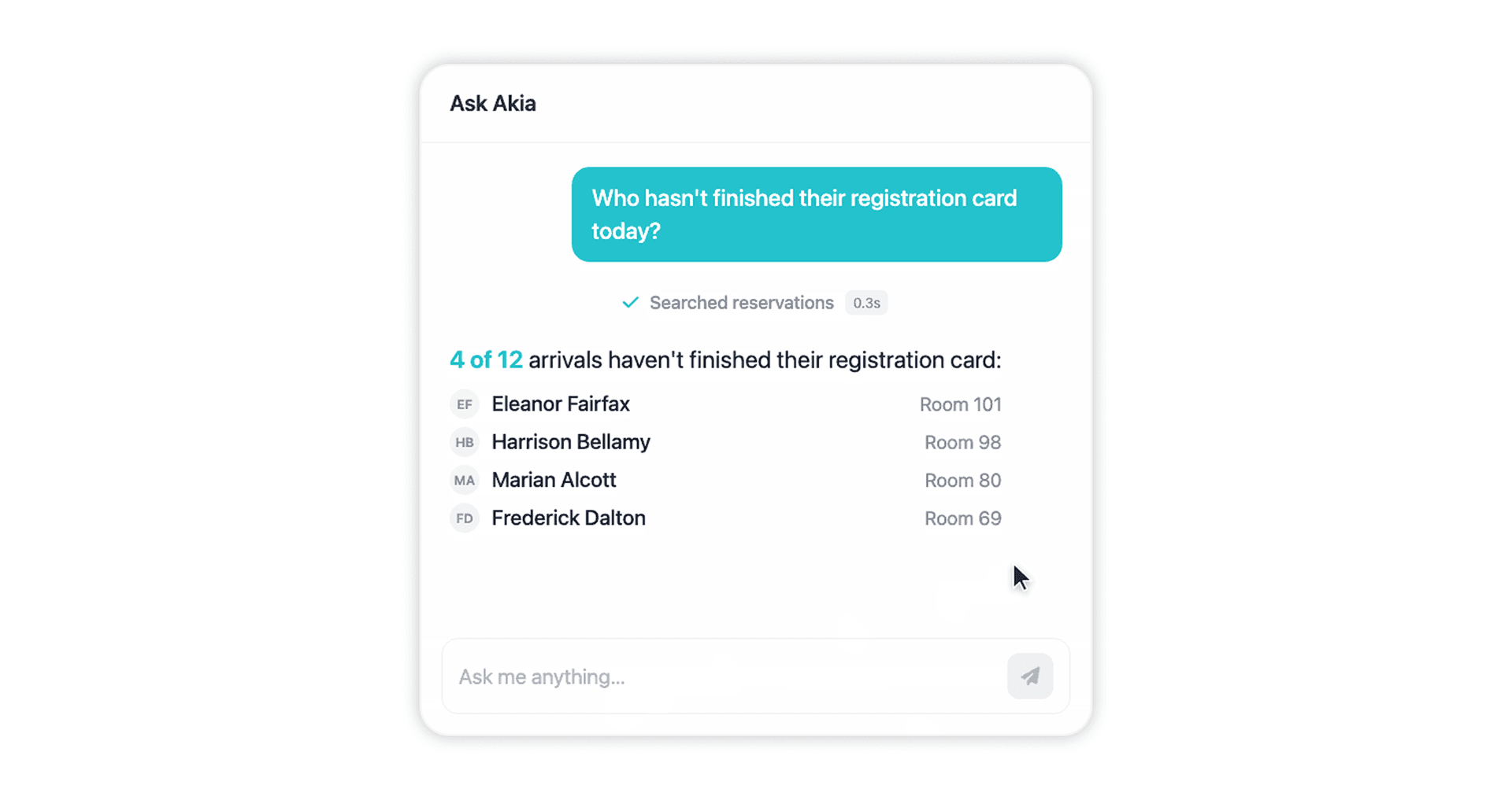 Ask Akia: the same AI handling your guests now works for your team