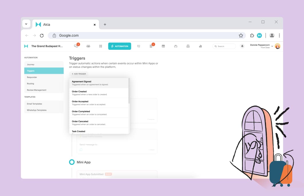 How to automate door locks after check-ins.